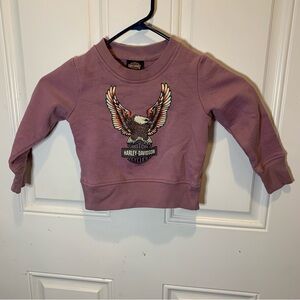 Harley-Davidson Motorcycles Kids Mauve Crewneck Sweatshirt Eagle Graphic Sz 4/5T